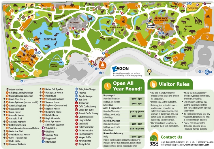 Budapest Zoo map