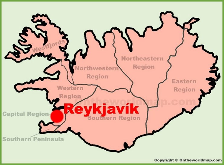Reykjavík location on the Iceland Map