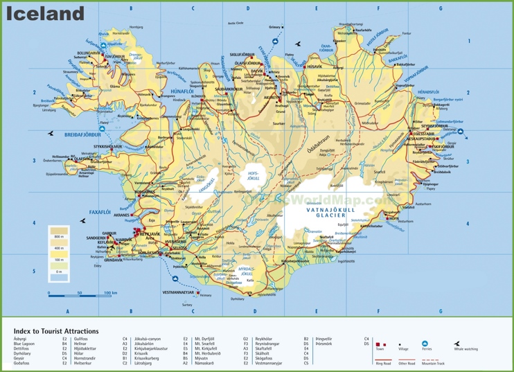 Large detailed map of Iceland with cities and towns - Ontheworldmap.com