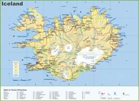 Large detailed map of Iceland with cities and towns