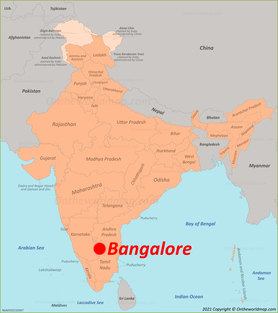 Bangalore Location On The India Map 