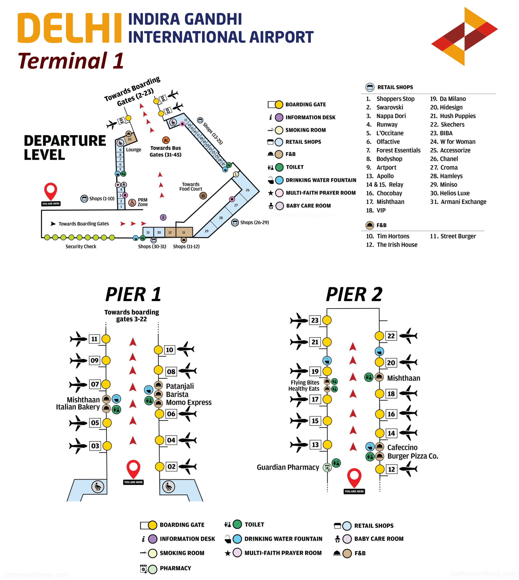 Indira Gandhi International Airport Terminal 1 Map New Delhi Airport 