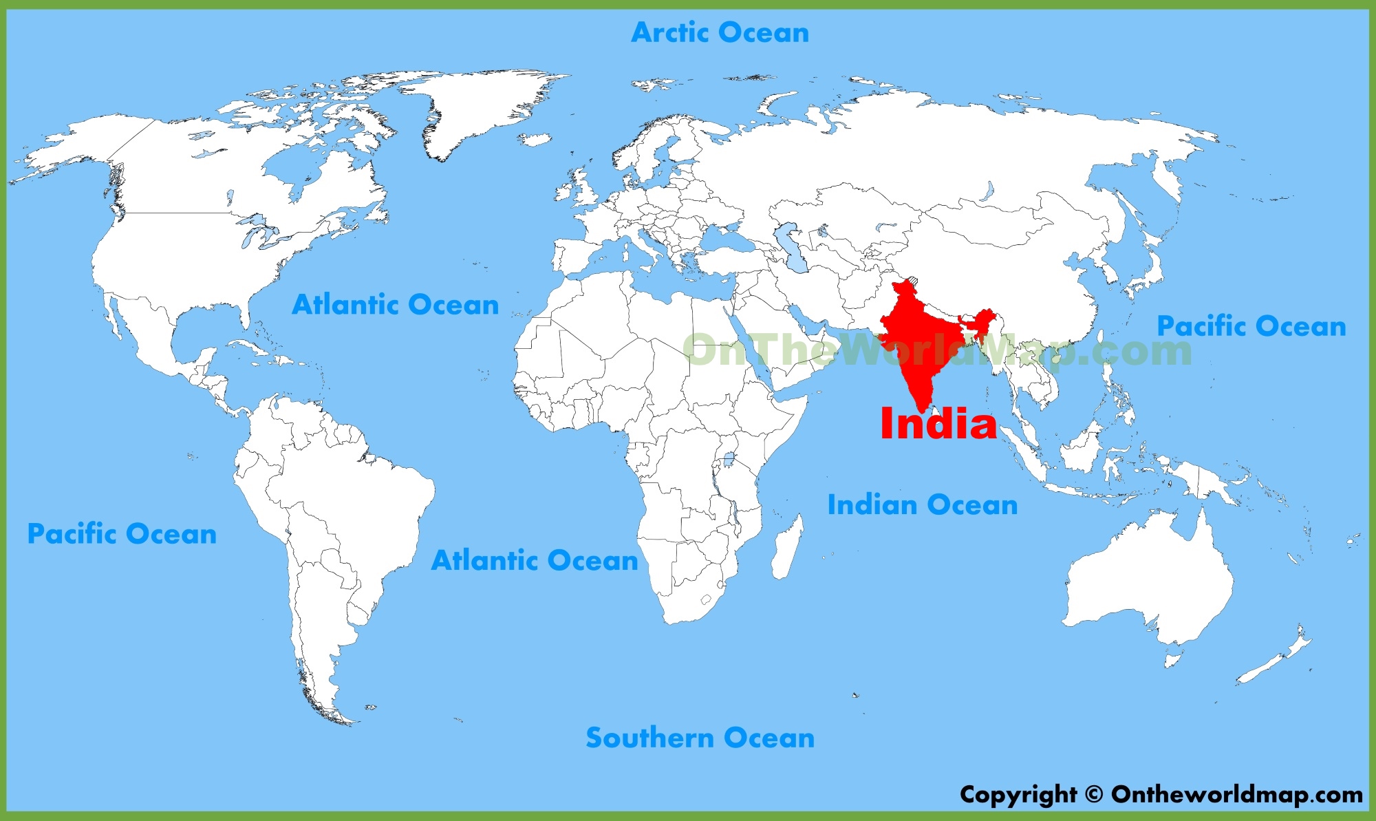 India On World Map Surrounding Countries And Location On Asia Map ...