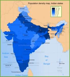 India population density map