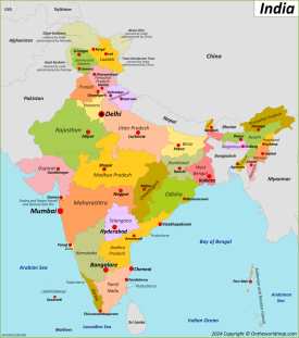 India States And Capitals Map
