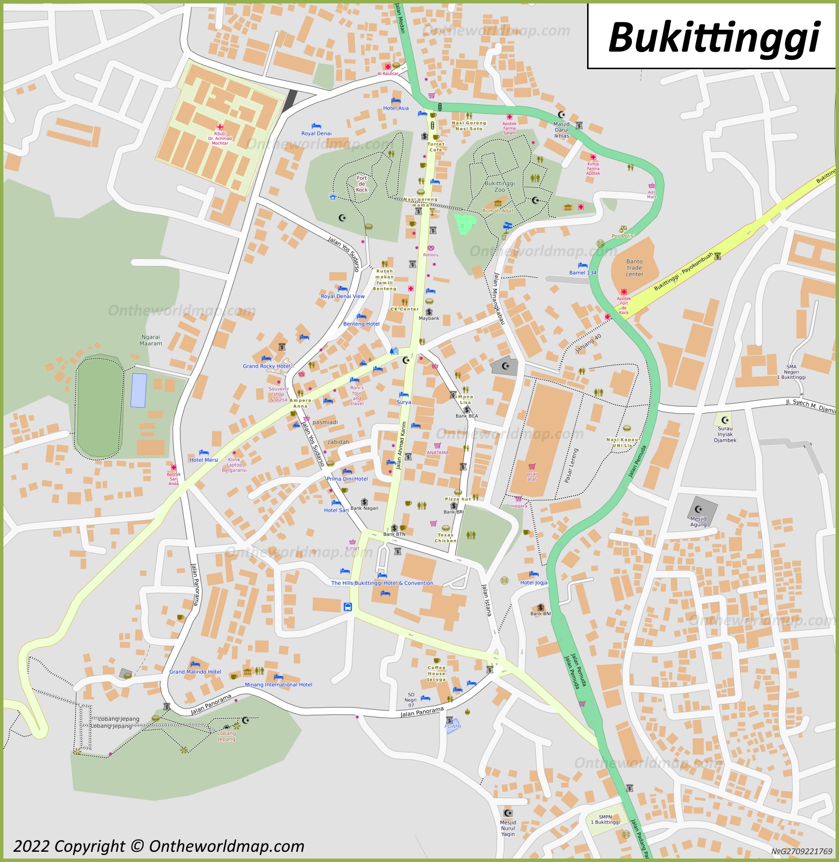 Bukittinggi City Centre Map