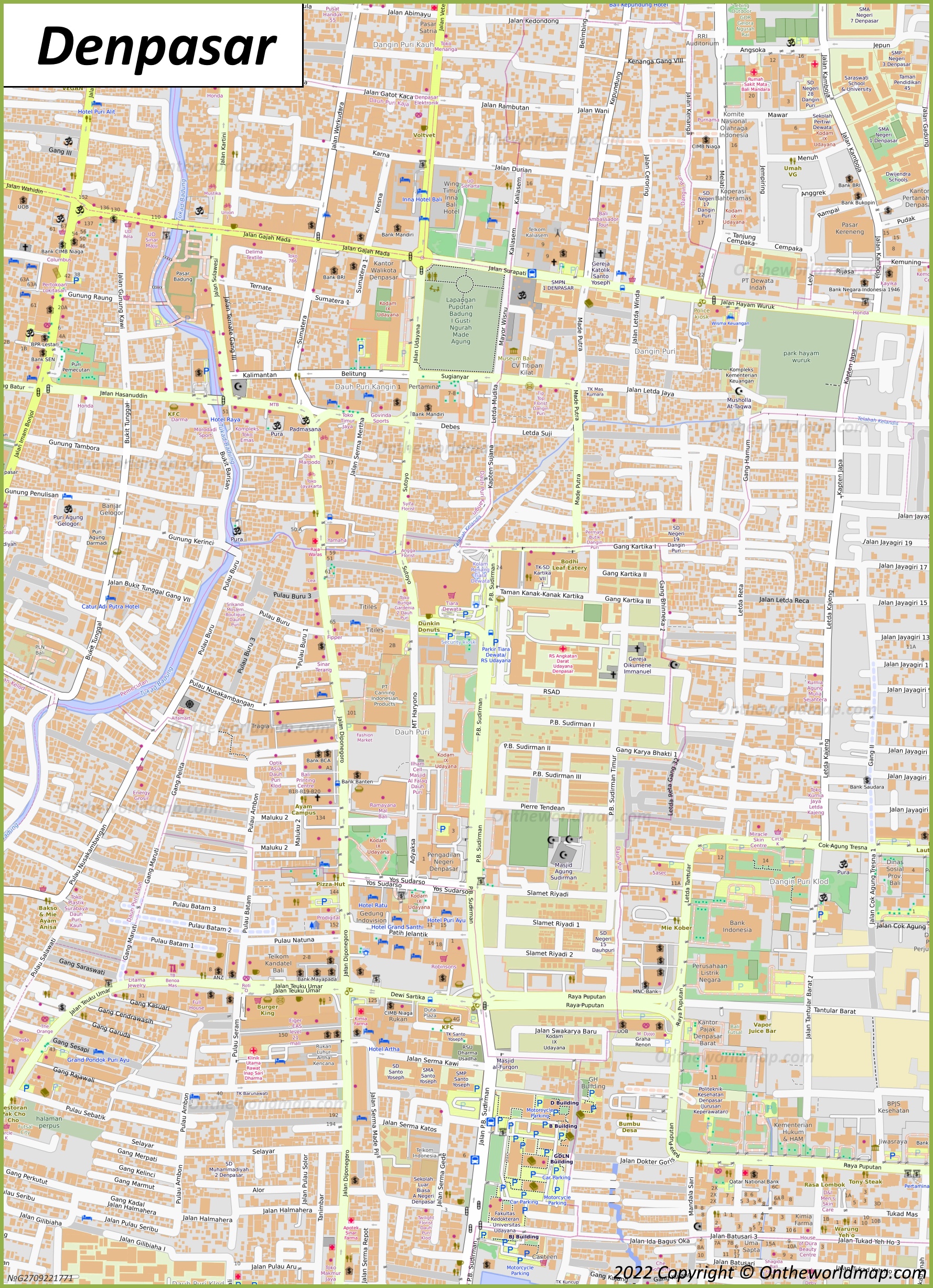 Denpasar City Centre Map