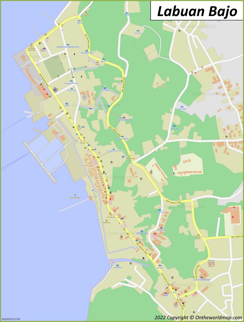 Labuan Bajo Map Indonesia Detailed Maps Of Labuan Bajo   Labuan Bajo City Centre Map Max 