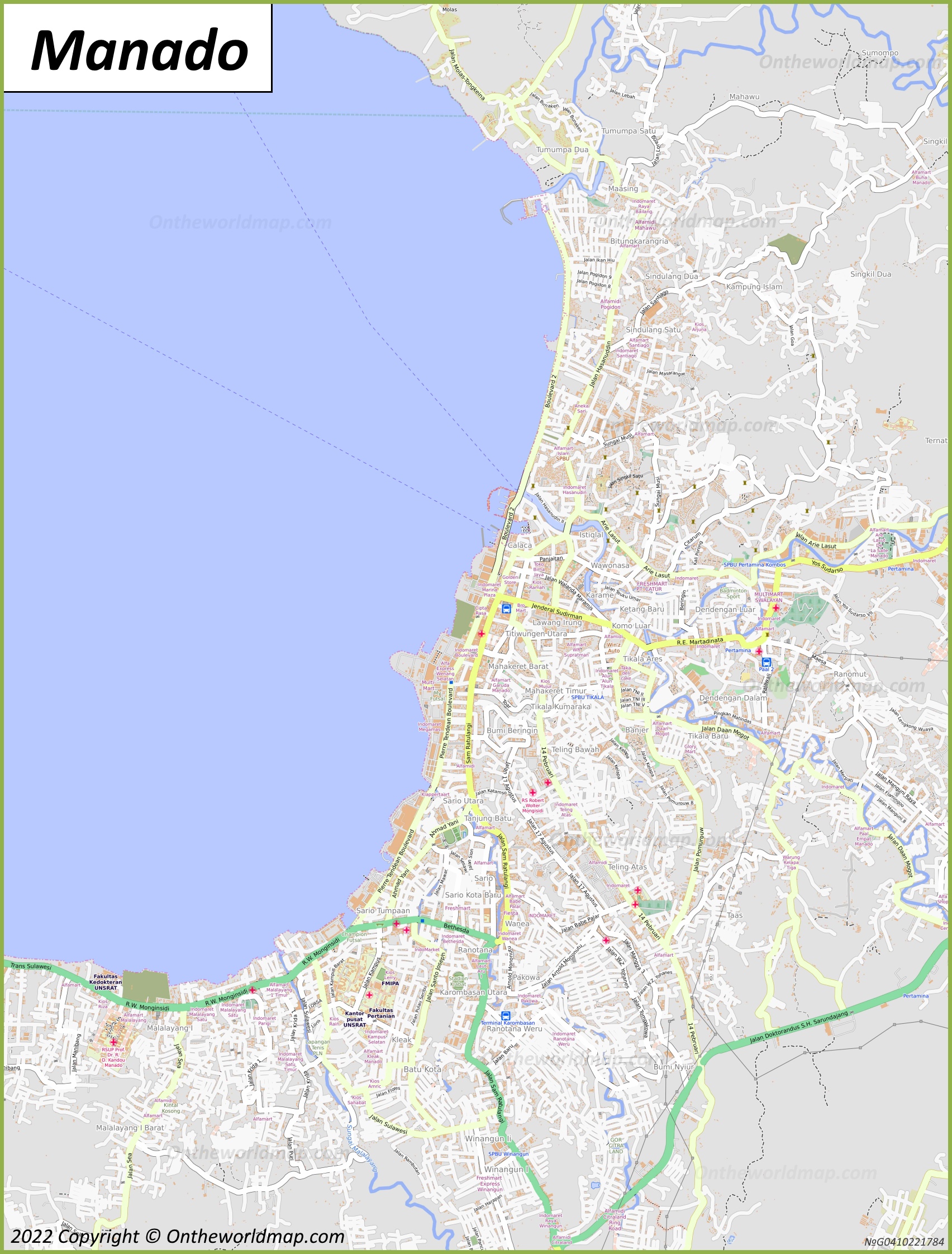 Detailed Map Of Manado 