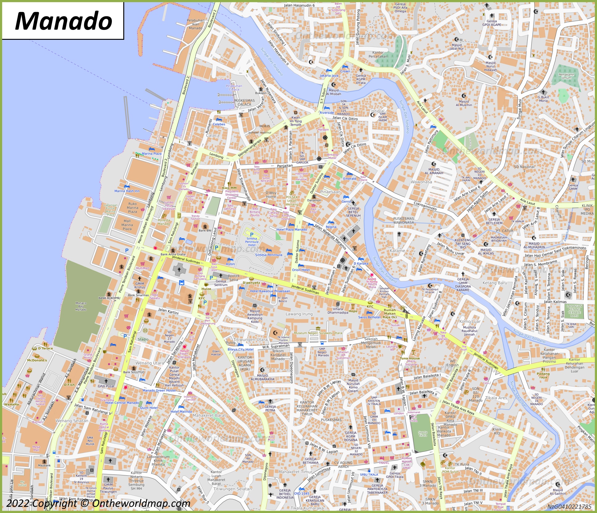 Manado City Centre Map
