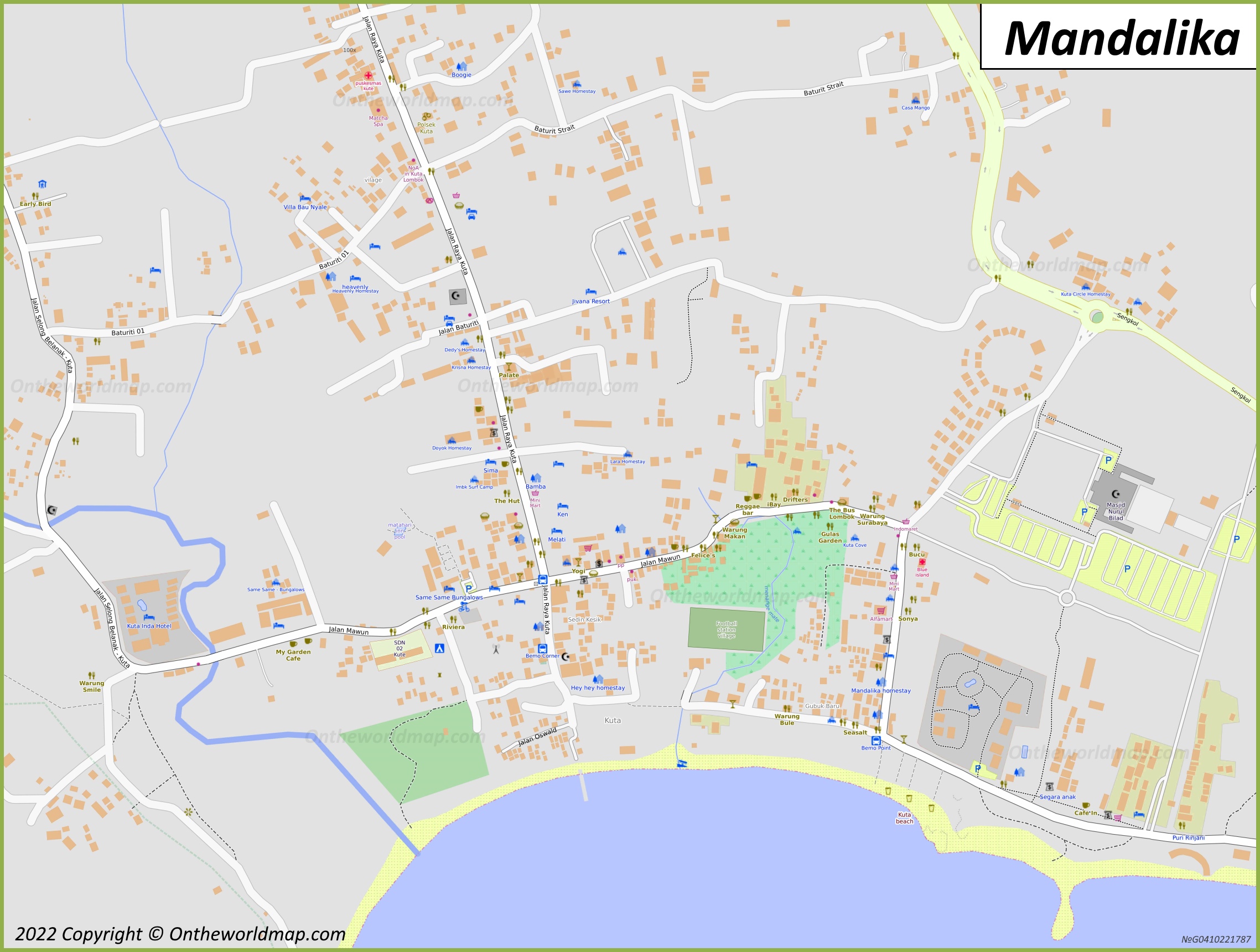 Mandalika Town Centre Map