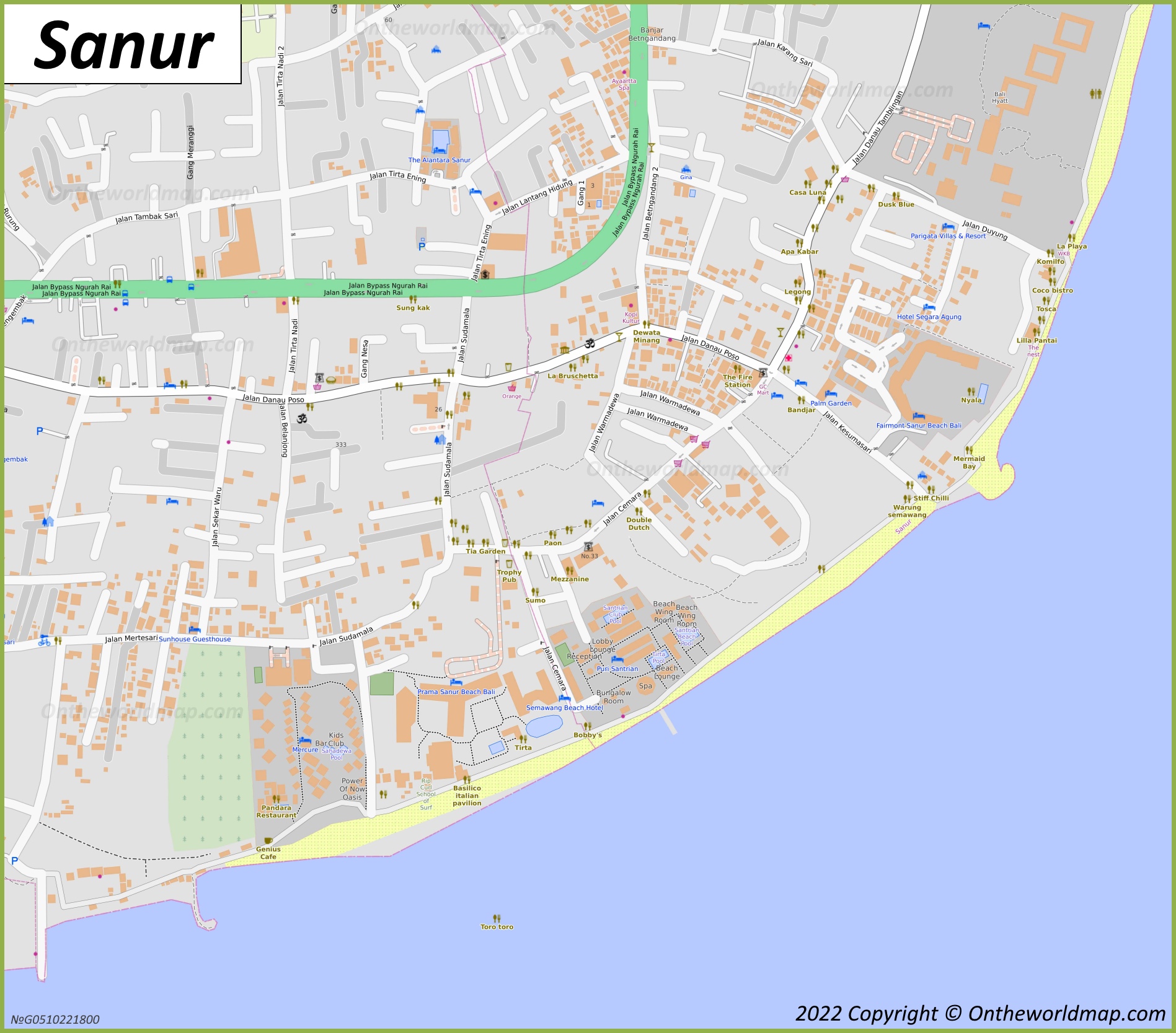 Sanur Town Centre Map