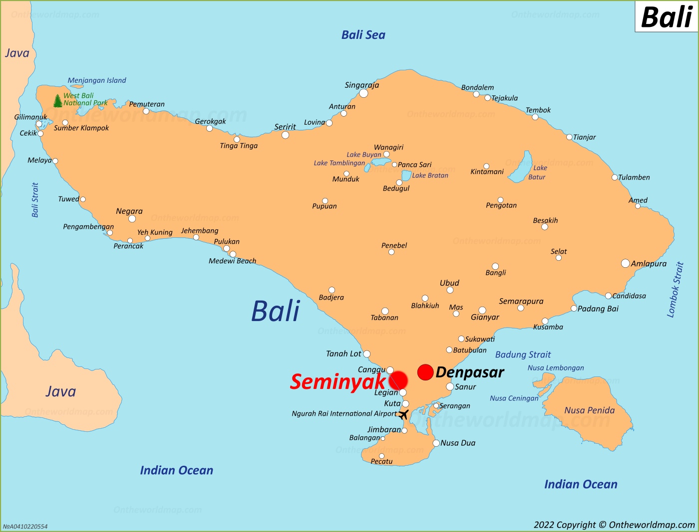 Seminyak Location On The Bali Map 