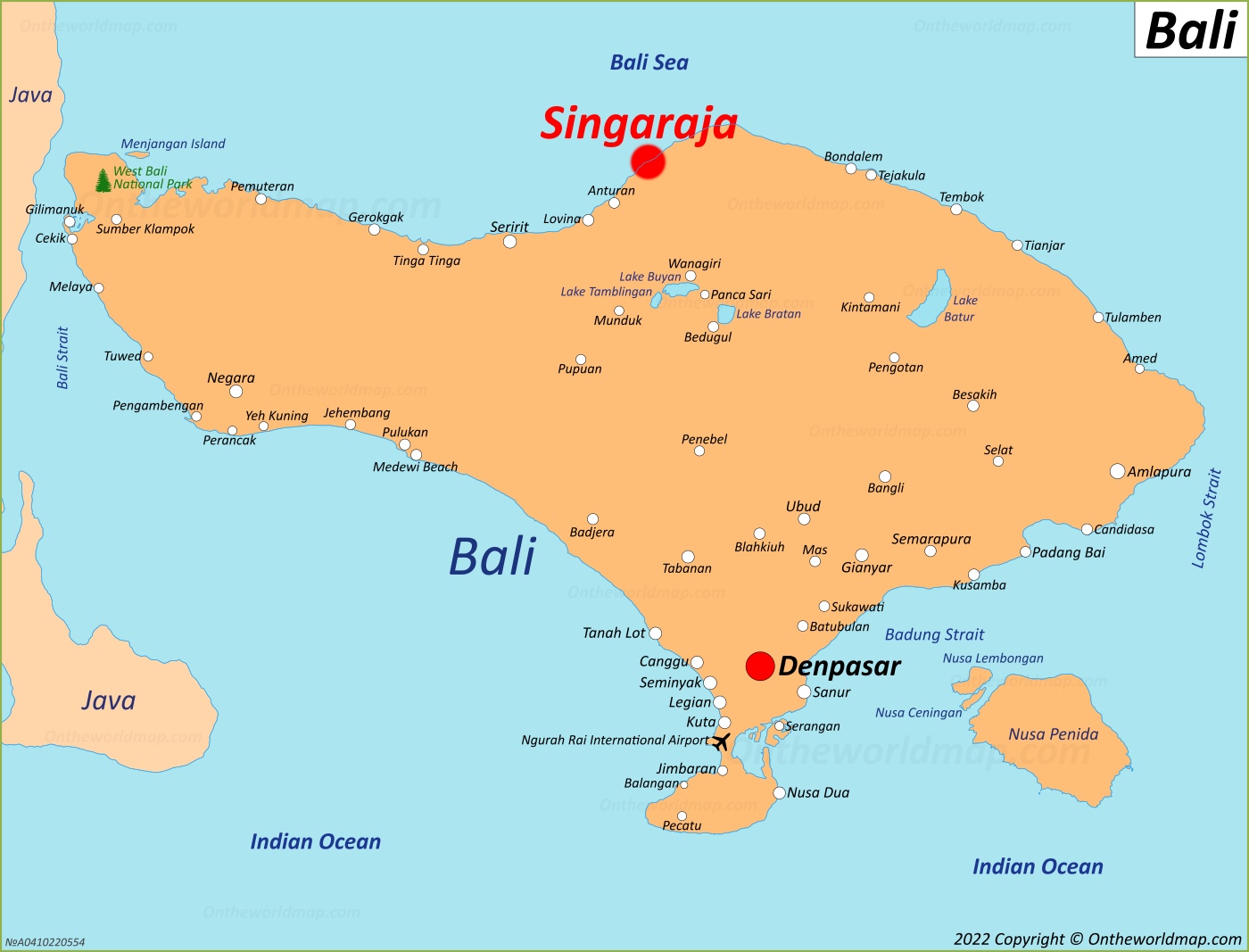 Singaraja Location On The Bali Map