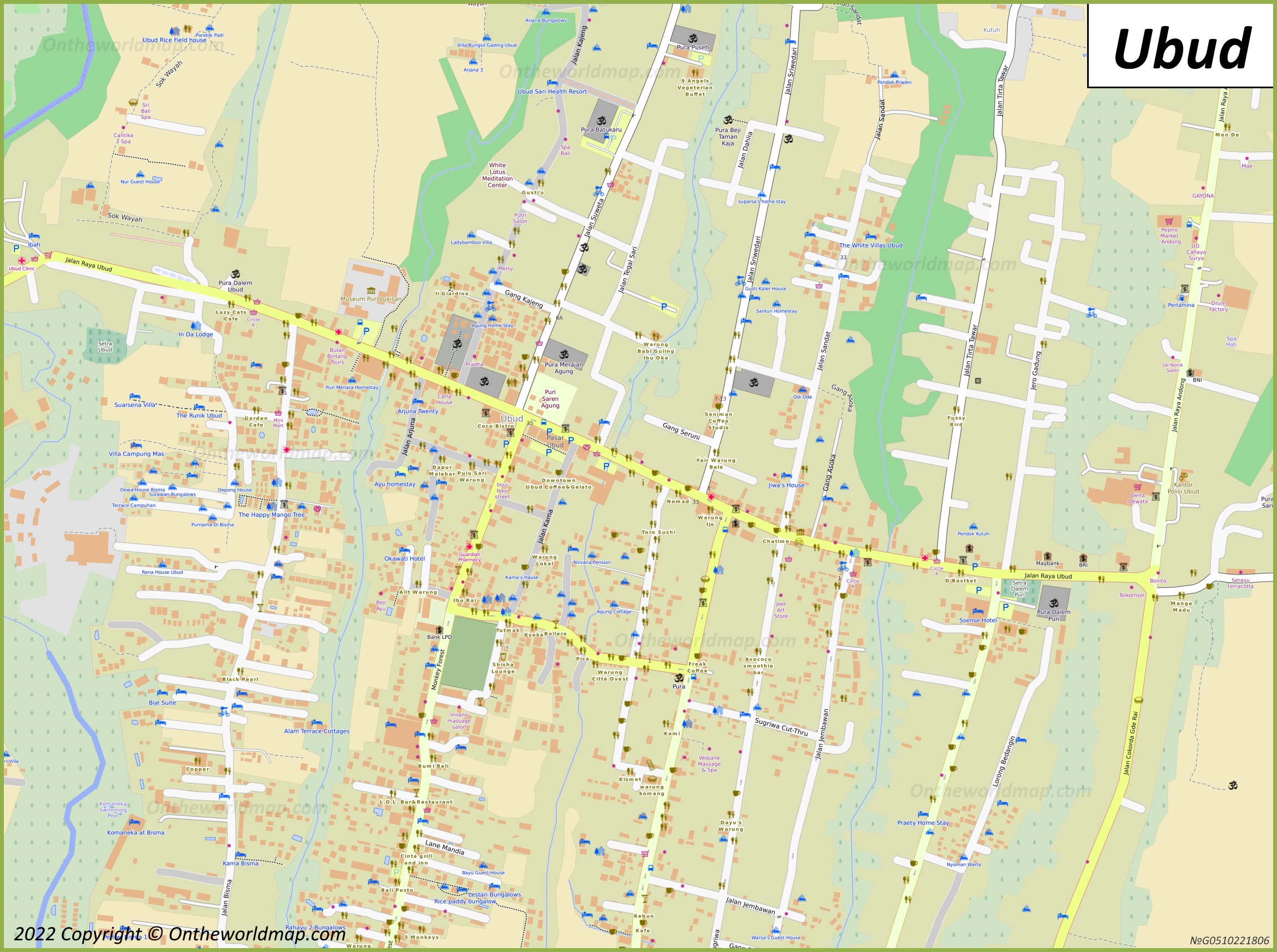 Ubud Town Centre Map