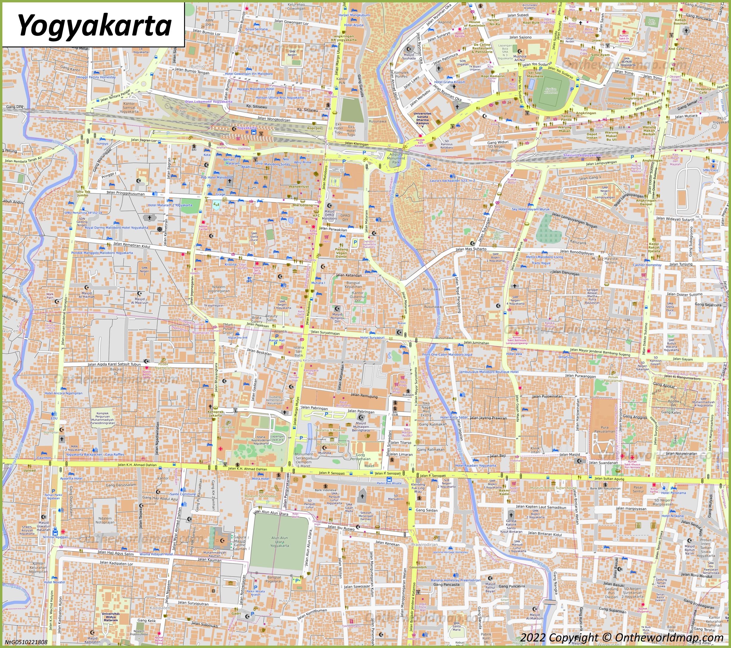 Yogyakarta City Centre Map