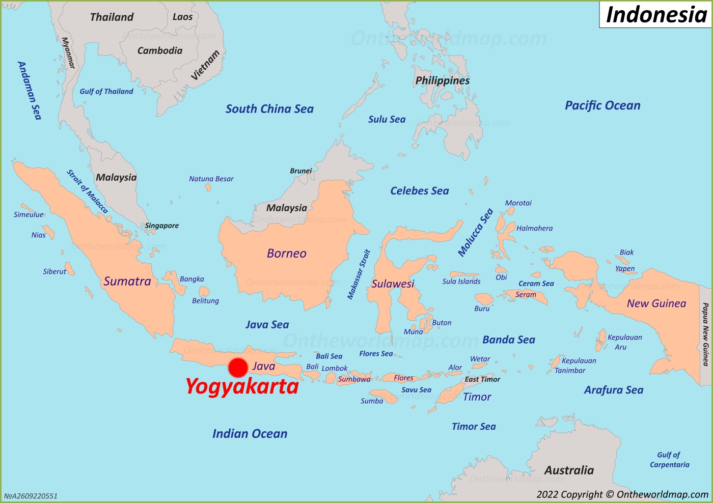 Yogyakarta Location On The Indonesia Map 