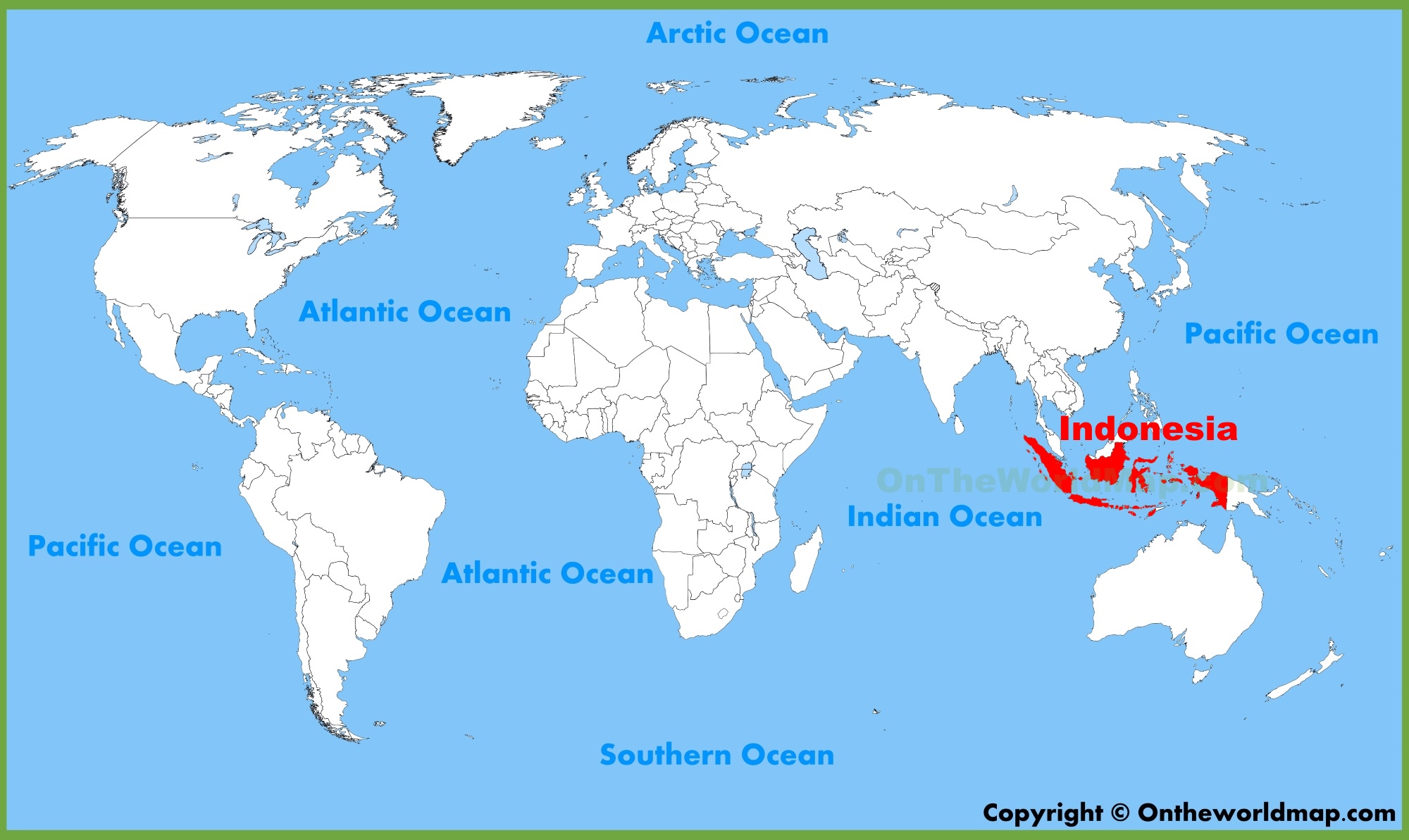 A World Map Perspective: Indonesia And Australia - World Map Flags and Land