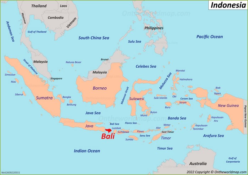 Bali location on the Indonesia map