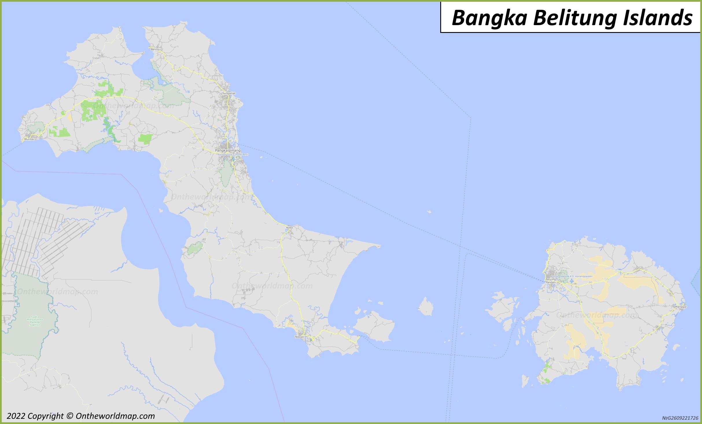 Map of Bangka Belitung Islands