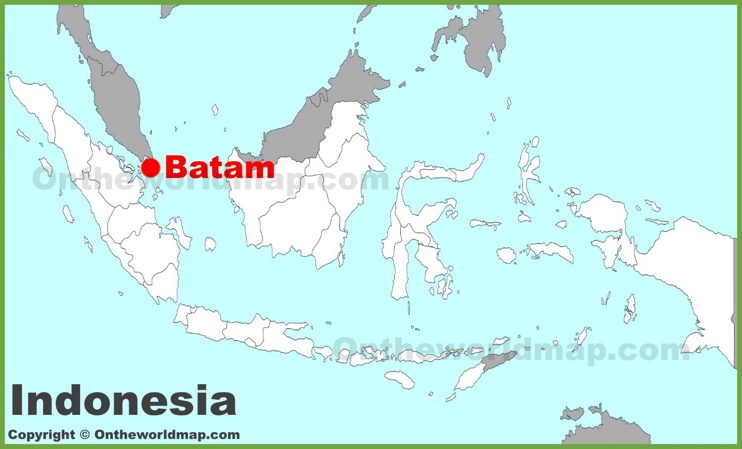 Batam location on the Indonesia map
