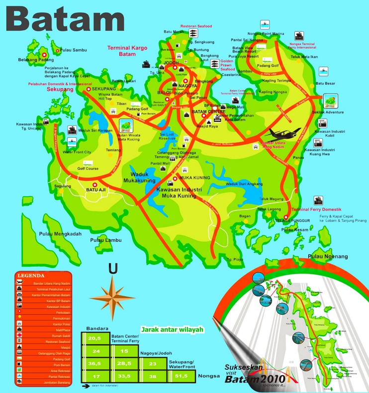 Batam tourist map