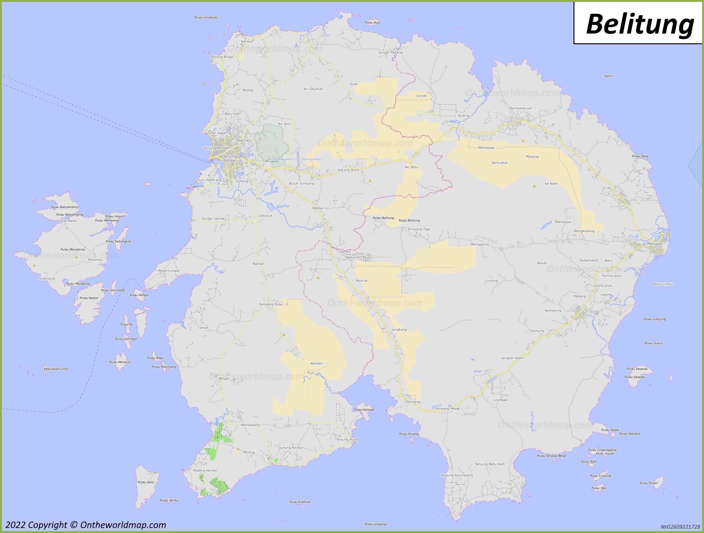 Map of Belitung Island
