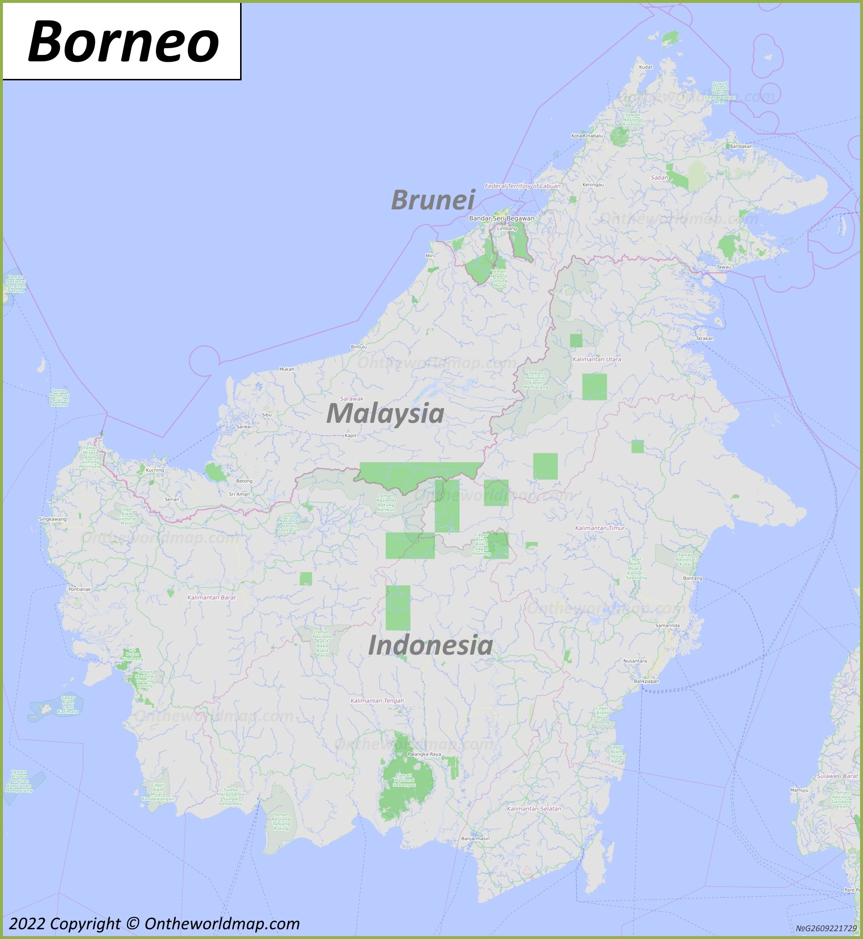 Borneo Map  Indonesia  Maps of Borneo Island (Kalimantan)