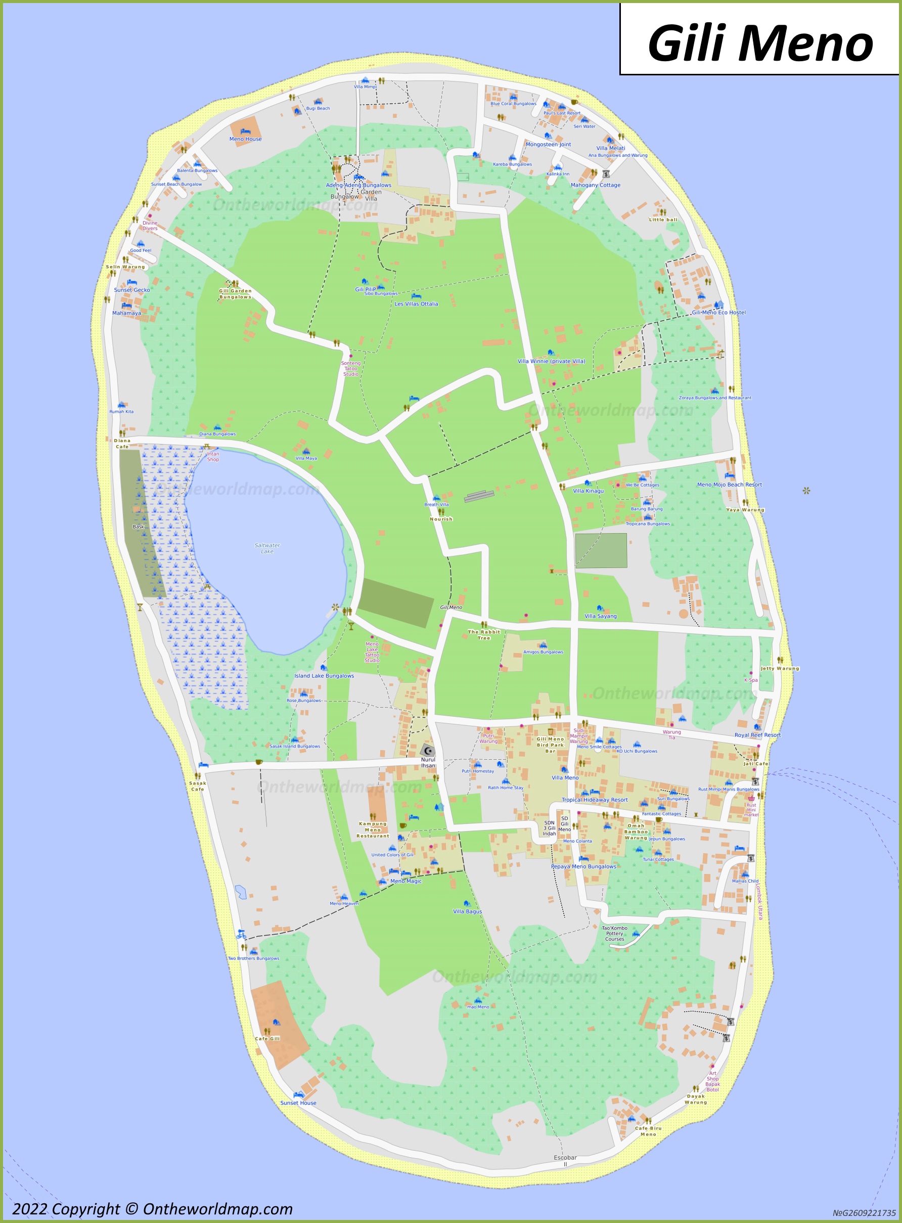 Map of Gili Meno