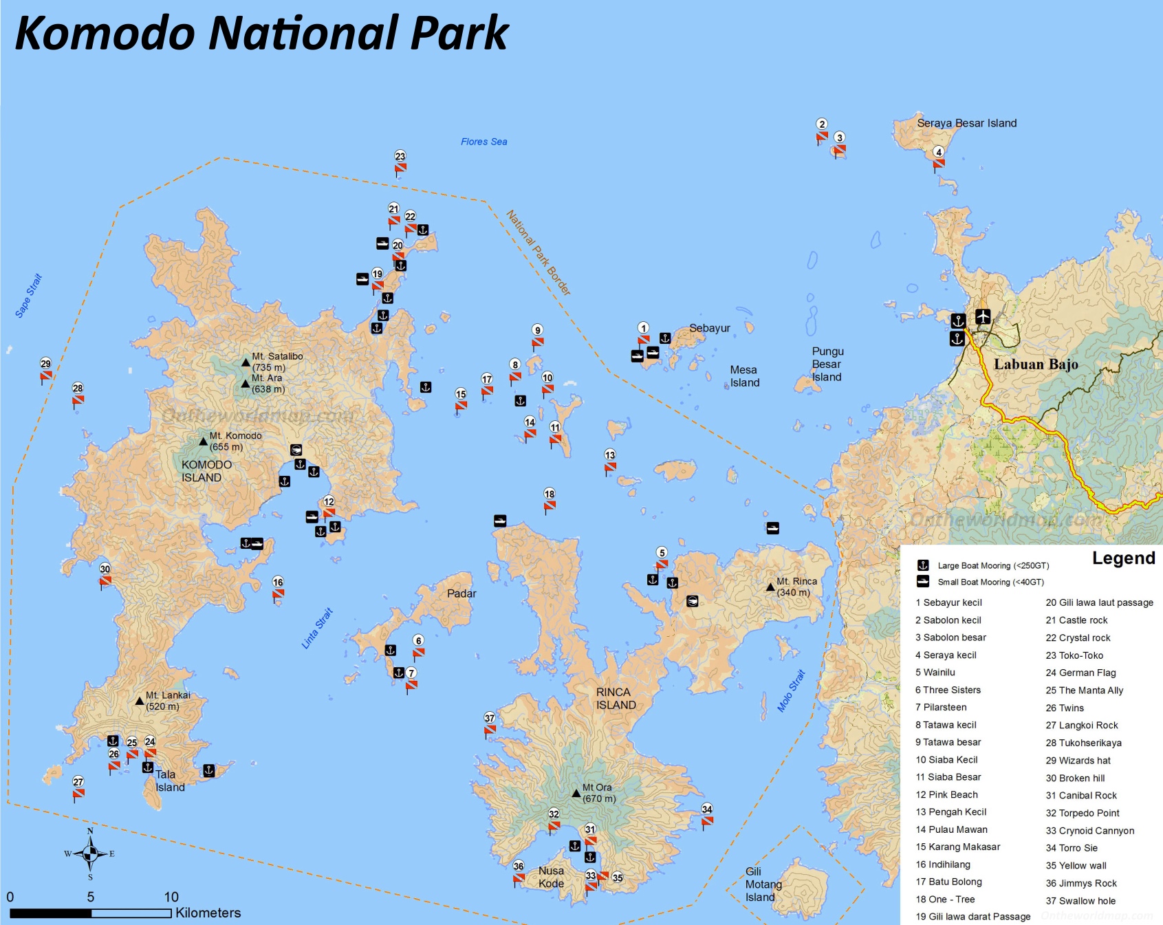 Komodo National Park Tourist Map