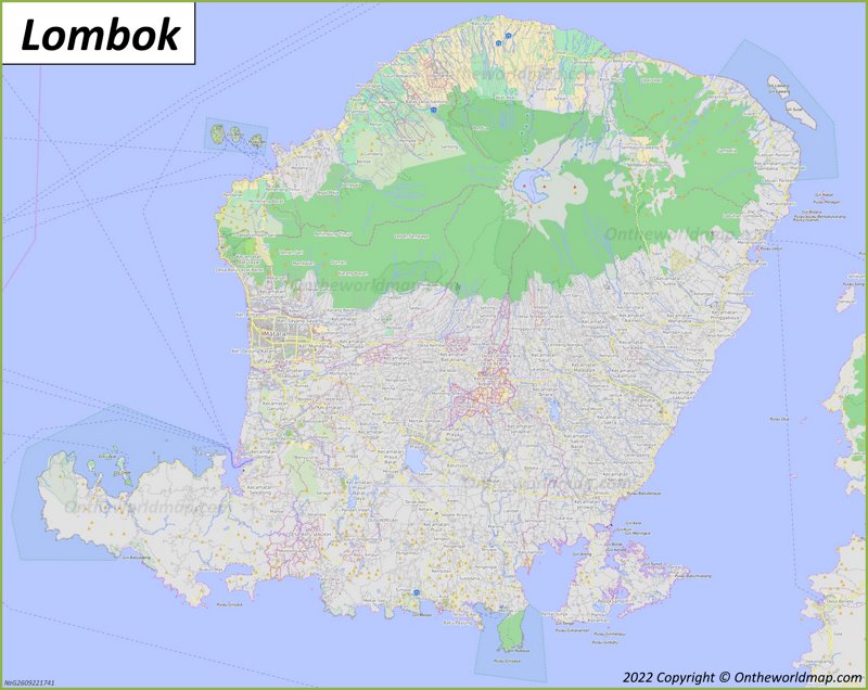 Lombok Map Indonesia Maps Of Lombok Island   Detailed Map Of Lombok Max 