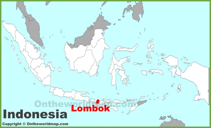 Lombok location on the Indonesia map