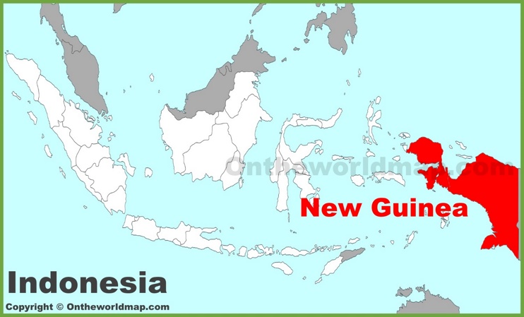 New Guinea location on the Indonesia map