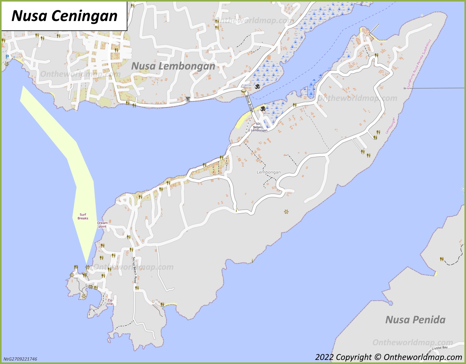 Map of Nusa Ceningan