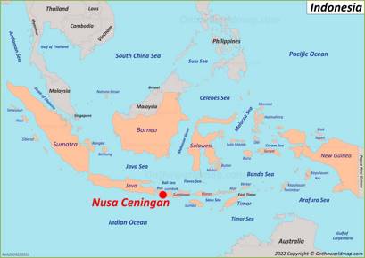 Nusa Ceningan Location Map