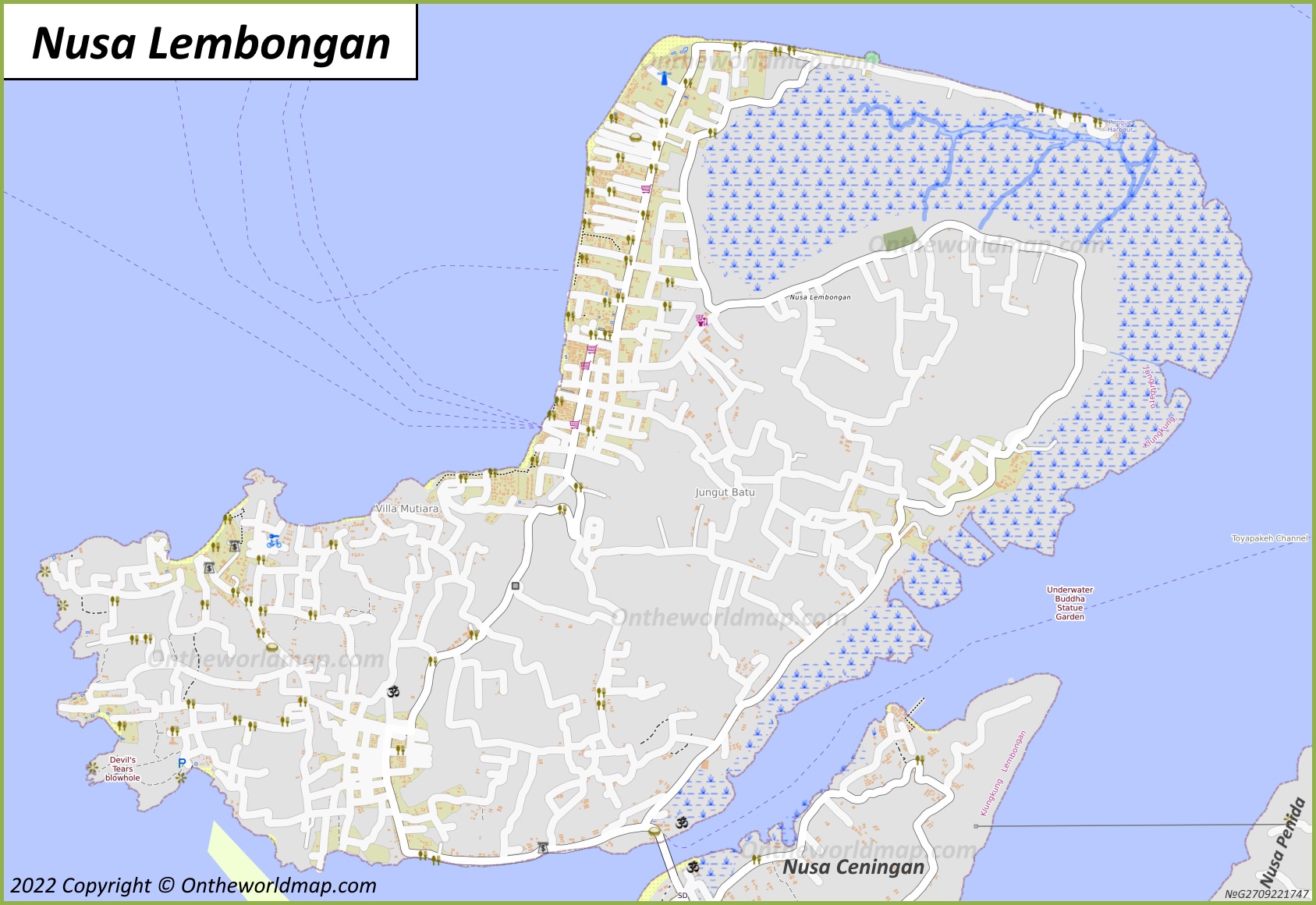 Map of Nusa Lembongan