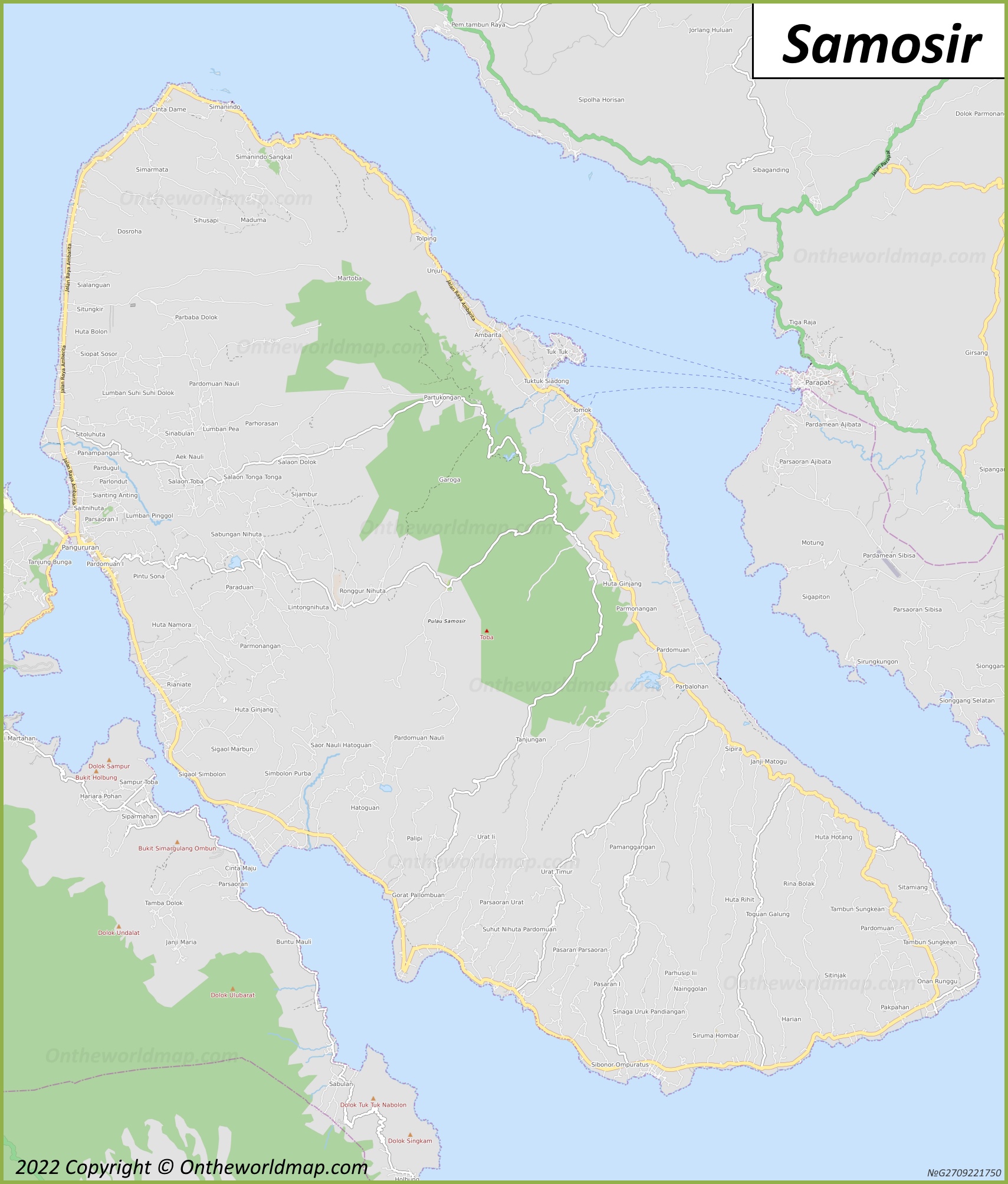 Map of Samosir Island