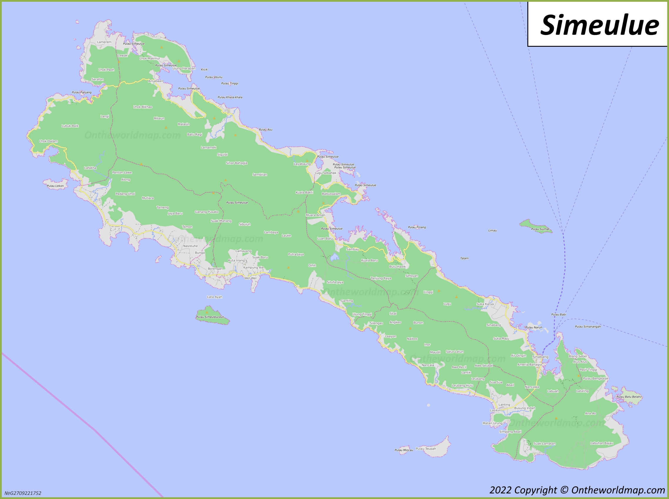Map of Simeulue Island