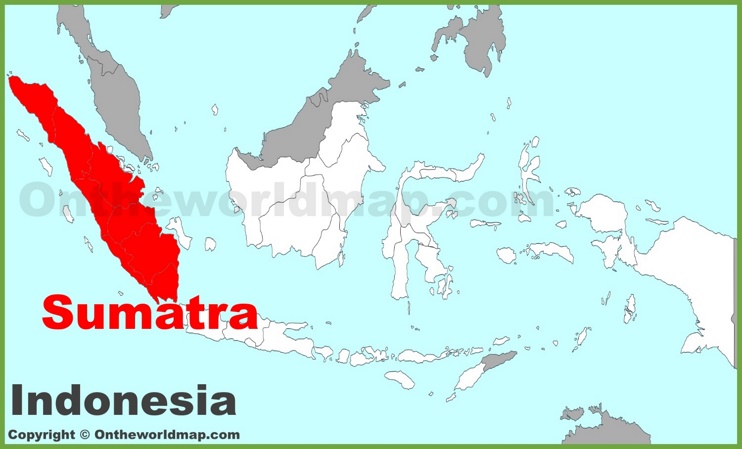 Sumatra location on the Indonesia map