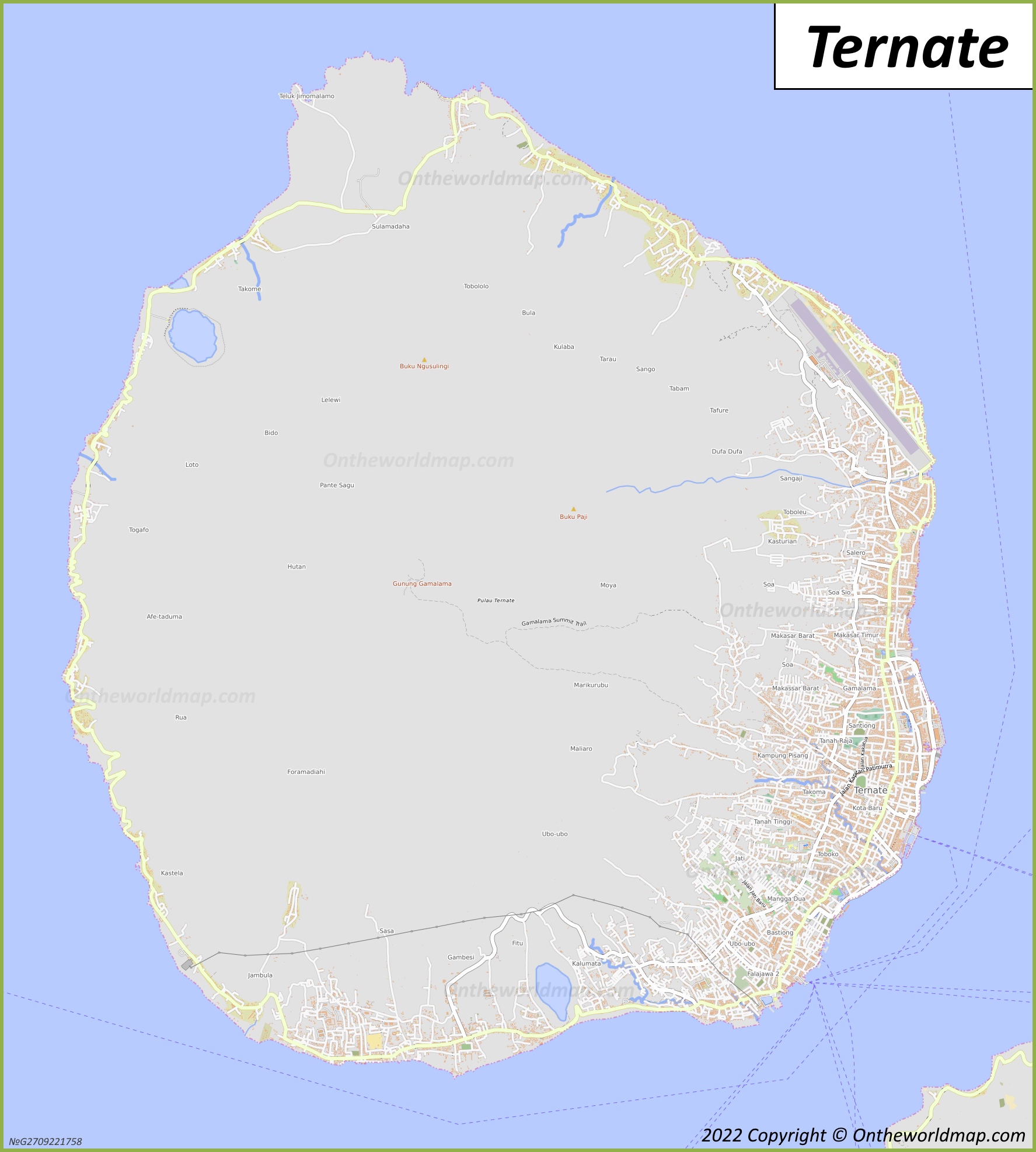 Map of Ternate Island
