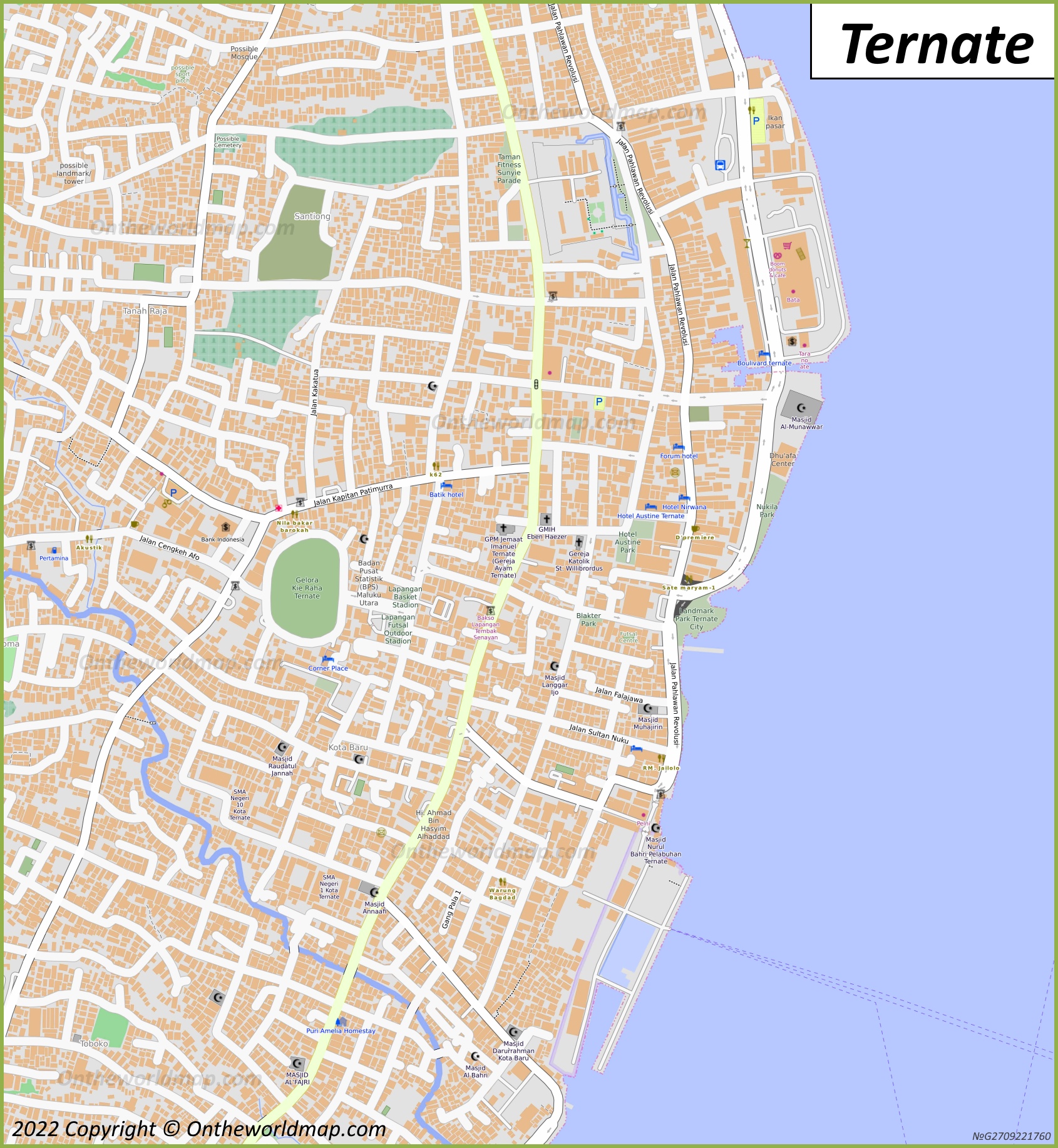 Ternate City Centre Map