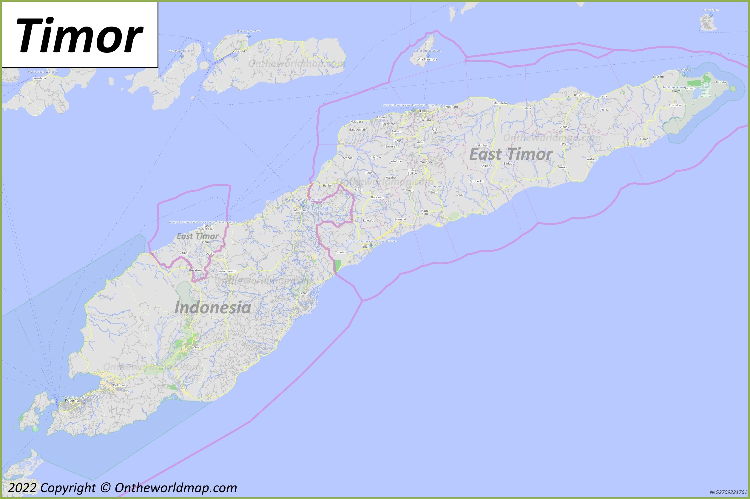 Map of Timor Island