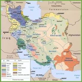 Map of ethnic groups in Iran