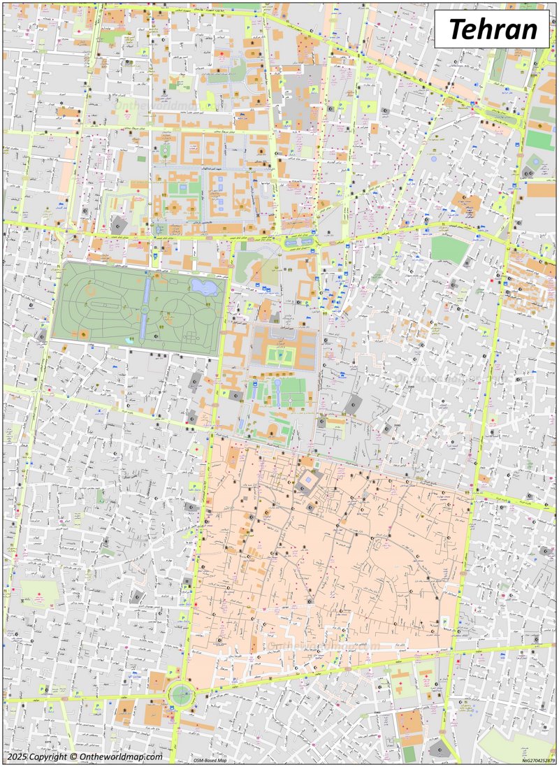 Tehran City Center Map