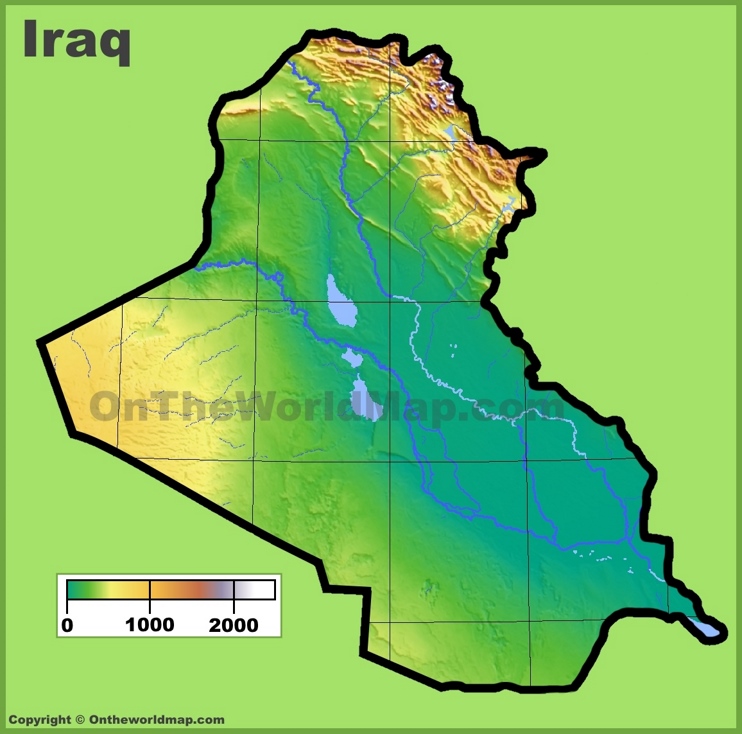 Iraq physical map