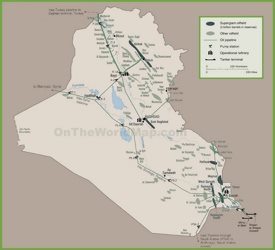 Map of oil infrastructure in Iraq