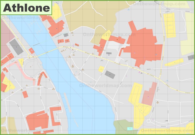 Athlone city center map