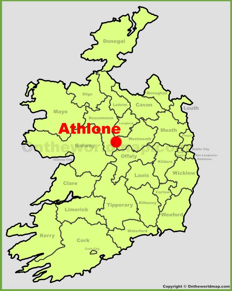 Athlone location on the Ireland map