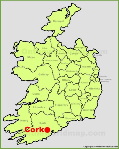 Cork Location Map