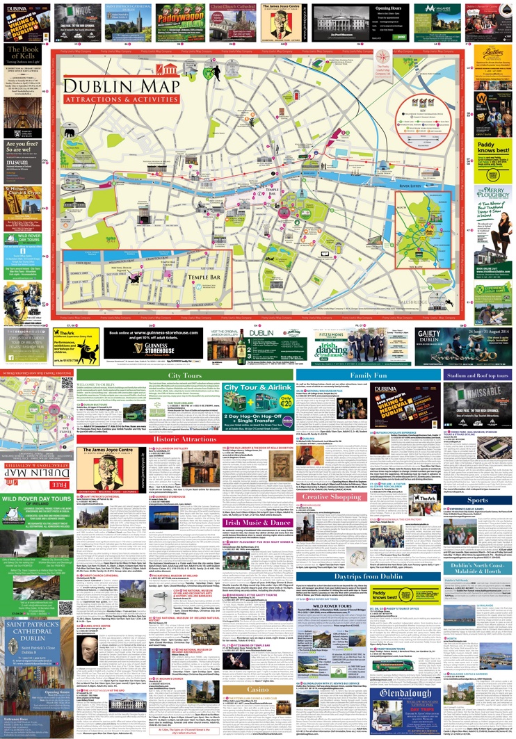 Dublin Ireland Attractions Map 